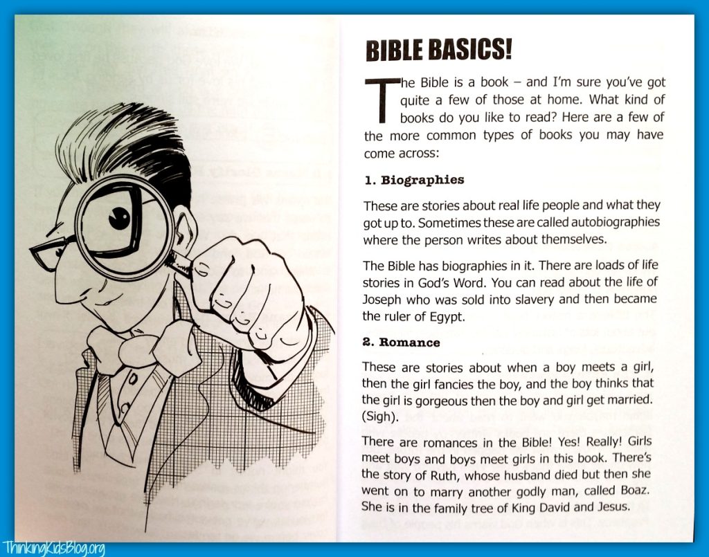 The Bible is God's Word has fun pen and ink illustrations of the Librarian and clear text.