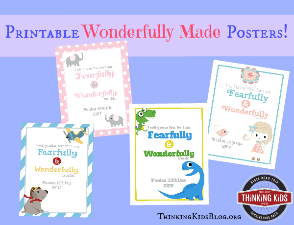 Free Wonderfully Made posters! We're celebrating Wonderfully Made: God's Story of Life from Conception to Birth is a sweet Scripture and science based picture book for ages 5-11.