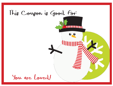 Christmas Coupons for Kids ~ A great stocking stuffer! FREE to Thinking Kids Subscribers.