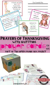 Prayers of Thanksgiving with Gratitude Prayer Cards for Kids