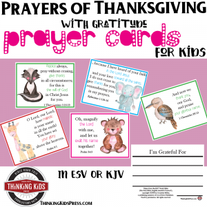 Prayers of Thanksgiving with Gratitude Prayer Cards for Kids