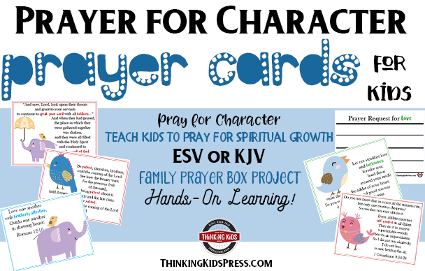 Prayer for Character Prayer Cards for Kids