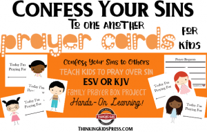 Confess Your Sins to One Another Prayer Cards for Kids