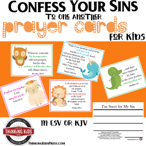 Confess Your Sins to One Another Prayer Cards for Kids