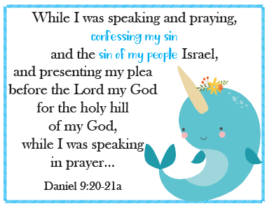 Confess My Sins Prayer Cards for Kids