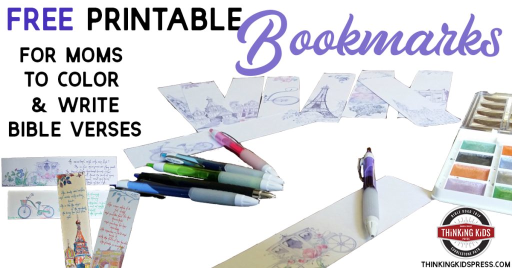 Free Printable Bookmarks to Color (& Write Bible Verses) for Mom
