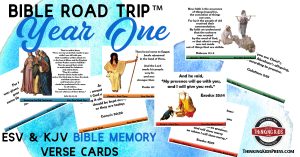 Bible Road Trip Bible Memory Verse Cards Year One | In ESV or KJV