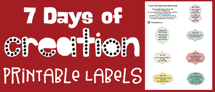 7 Days of Creation Printable and Craft