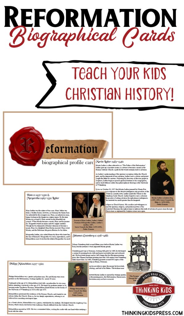 Reformation History for Kids: 13 Biographical Cards