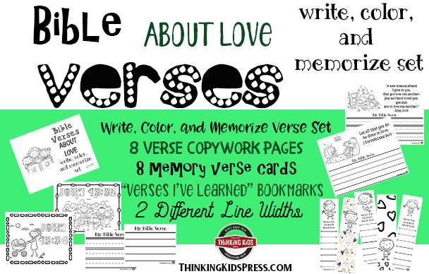 Bible Verses about Love: Write, Color, and Memorize Set