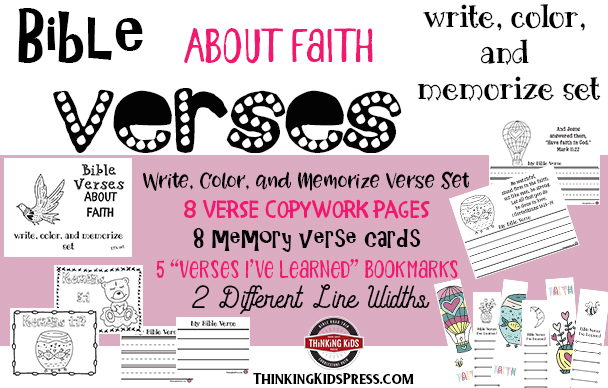 Bible Verses about Faith: Write, Color, and Memorize Set