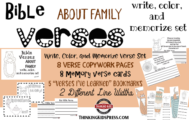Bible Verses about Family: Write, Color, and Memorize Set