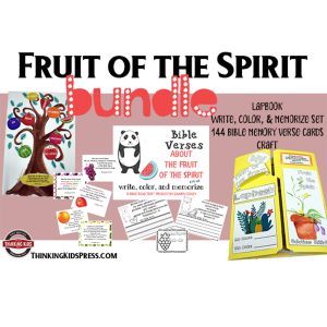 The Fruit of the Spirit Bundle: Lapbook, Write, Color, & Memorize Set, Bible Memory Verse Cards, and Craft