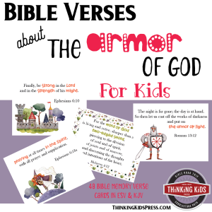 Bible Verses about the Armor of God for Kids: Bible Memory Verse Cards