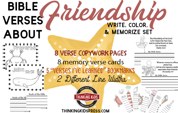 Bible Verses about Friendship: Write, Color, and Memorize Set
