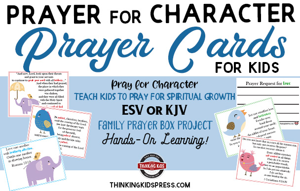 Prayer for Character Prayer Cards for Kids