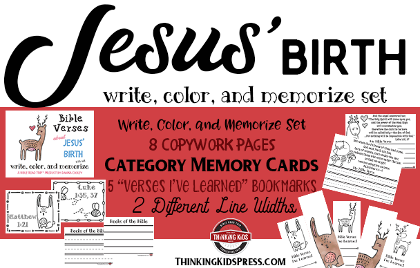 Bible Verses About Jesus' Birth | Write, Color, and Memorize Set