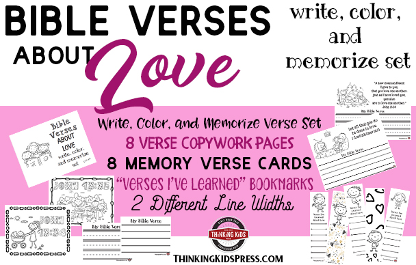 Bible Verses about Love: Write, Color, and Memorize Set