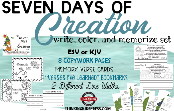 Seven Days of Creation in Order | Write, Color, and Memorize Set for Kids