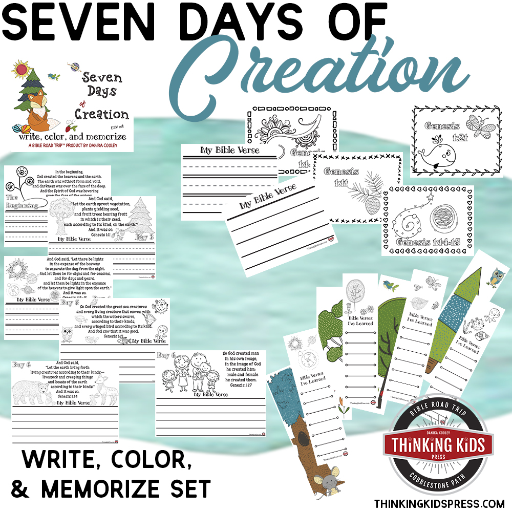 Seven Days of Creation in Order | Write, Color, and Memorize Set for Kids