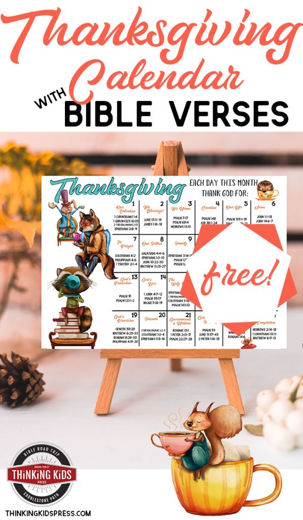 Printable Thanksgiving Bible Verse Calendar | 30 Days of Thankfulness for your Kids!