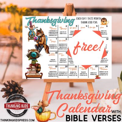 Printable Thanksgiving Bible Verse Calendar | 30 Days of Thankfulness for your Kids!