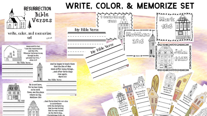 Easter Bible Verses Write, Color, & Memorize Set