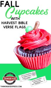 Fall Cupcakes with Harvest Bible Verse Flags