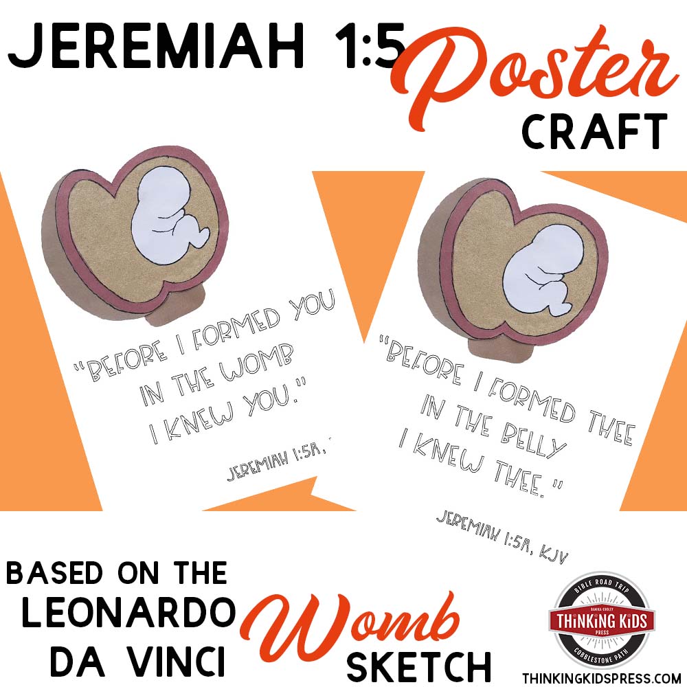 Jeremiah 1:5 Scripture Poster Craft | Leonardo da Vinci Womb Sketch