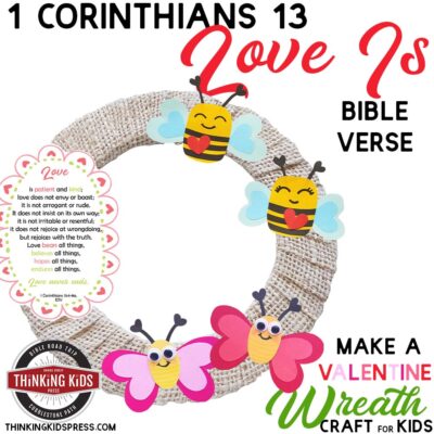 1 Corinthians 13 Love Is Bible Verse | Make a Valentine Wreath Craft for Kids