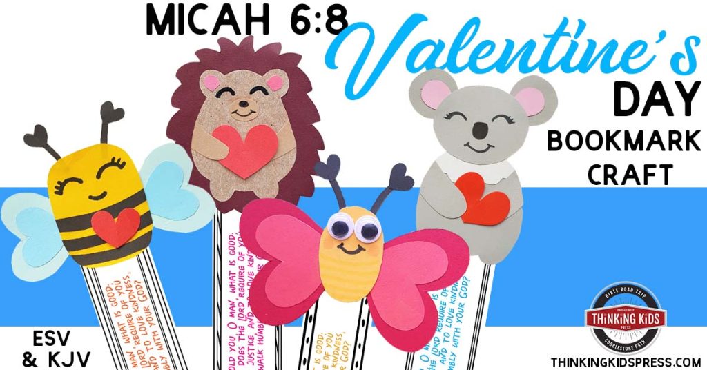 Bible Verse Micah 6 8 Valentines Day Bookmark Craft for Kids