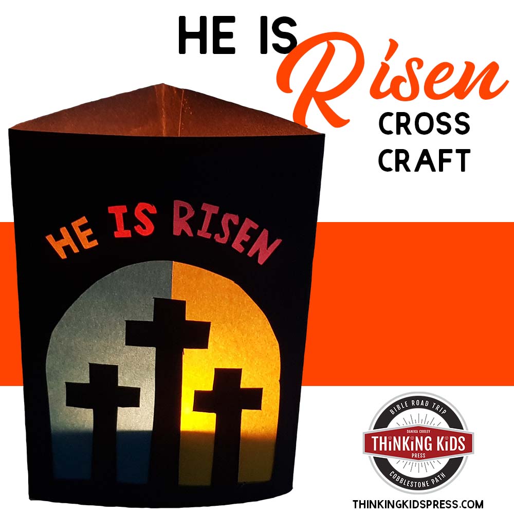 He Is Risen Stained Glass Cross Craft