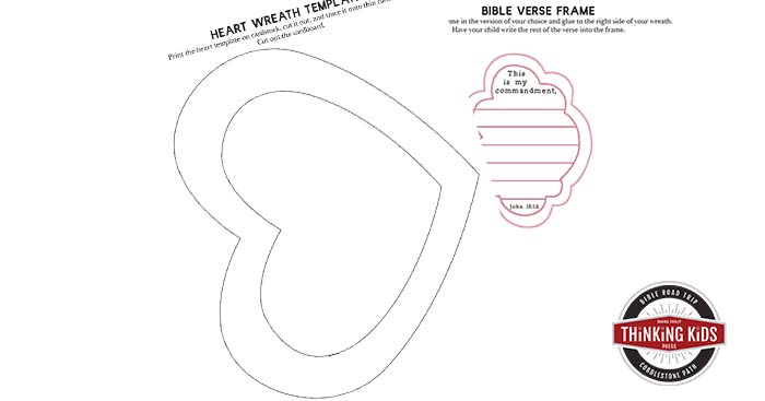 Love One Another Bible Verse | John 15:12 Heart Wreath Craft